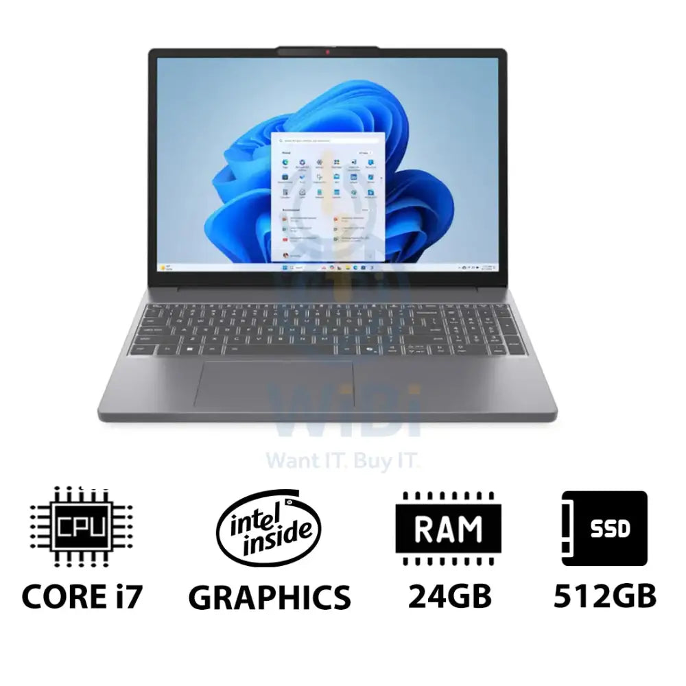 Lenovo IdeaPad Slim 3 Gen 10 - 15.3’’ WUXGA / i7 / 24GB / 512GB (NVMe M.2 SSD) / DOS (Without OS) / 1YW / Eng/Arb