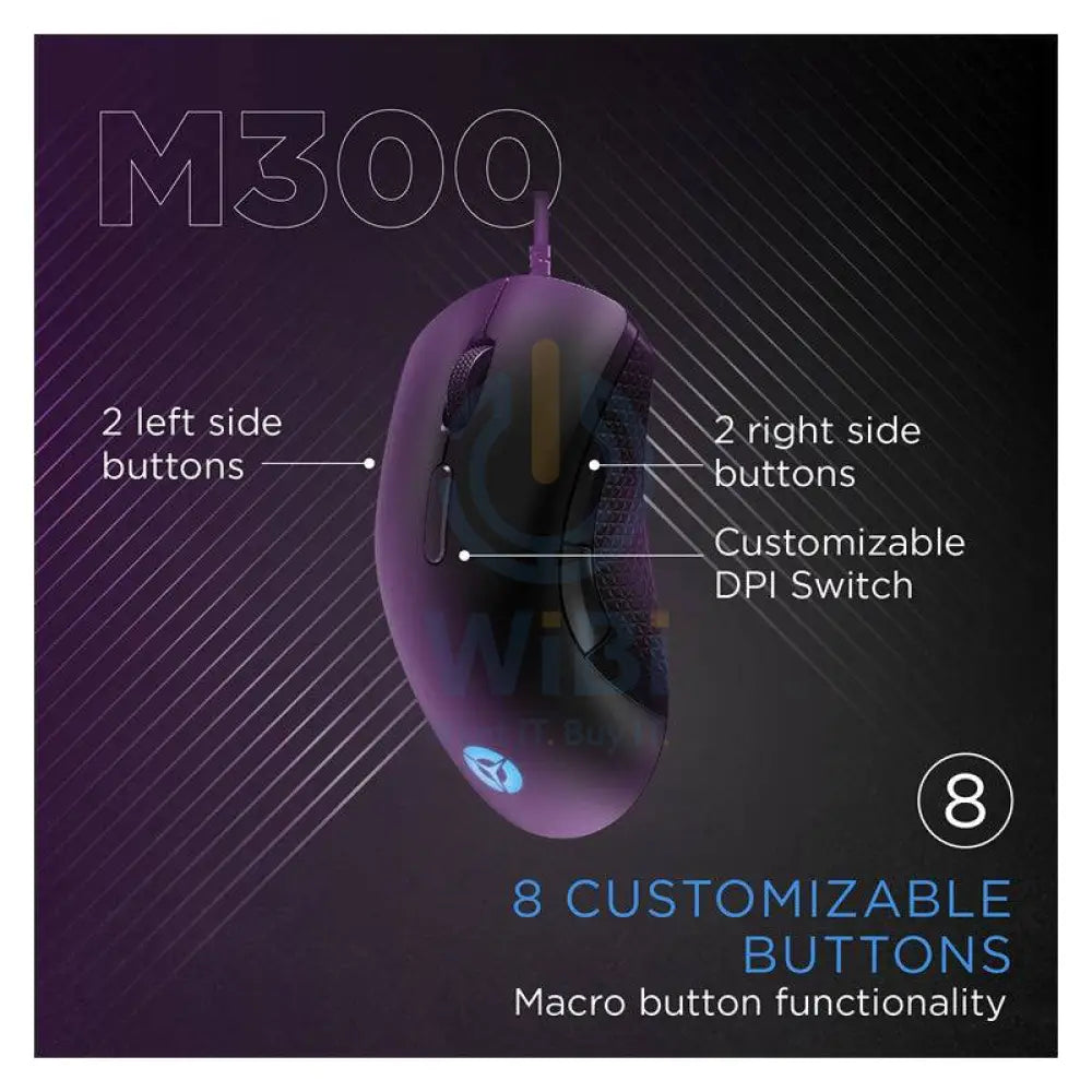 ماوس لينوفو ليجن M300 RGB الألعاب - 8,000 نقطة في البوصة / يو اس بي 2.0 / بسلك / أسود - ماوس
