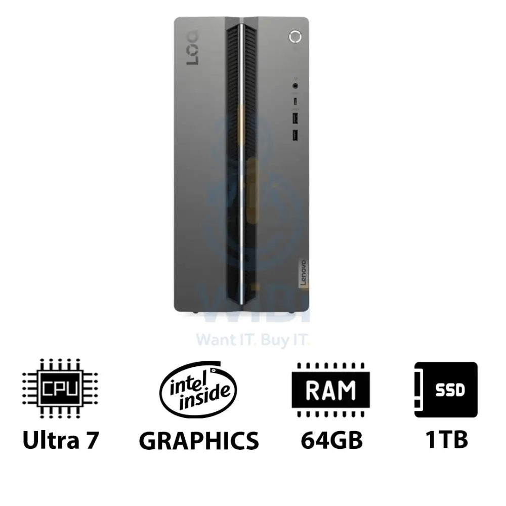 Lenovo LOQ Tower 17 Gen 10 - Ultra 7 255HX / 64GB / 1TB (NVMe M.2 SSD) / GeForce RTX™ 5060 Ti 8GB GDDR7 / AI Boost Up