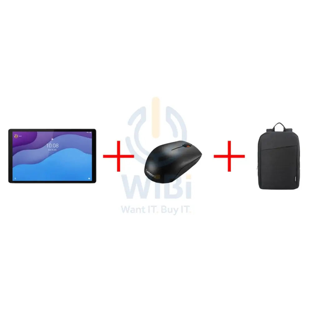 Lenovo Tab M10 (2nd Gen) TB-X306X Tablet + Lenovo 300 Wireless Compact Mouse + Lenovo B210 Casual Backpack - Bundle