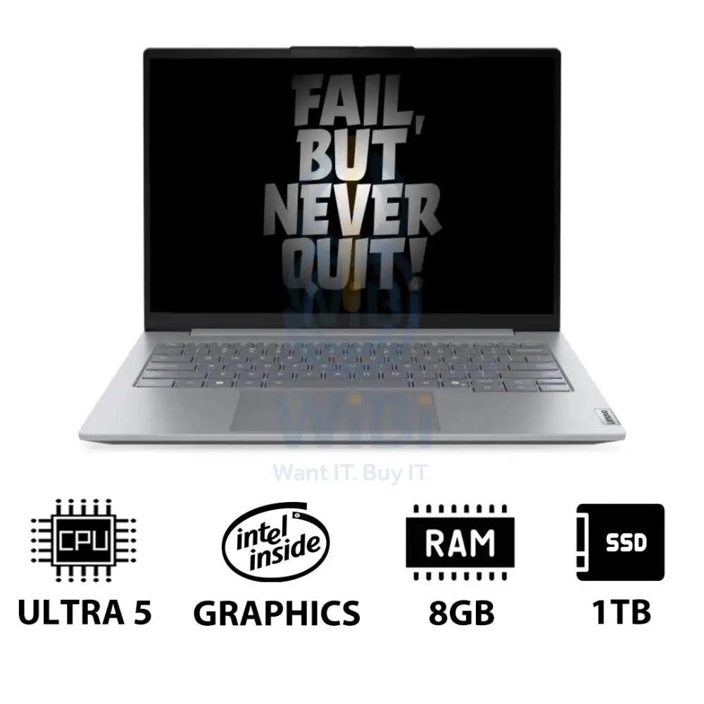 Lenovo ThinkBook 14 G8 - 14’’ WUXGA / Ultra 5 225U / 8GB / 1TB (NVMe M.2 SSD) / DOS (Without OS) / 1YW / Arabic/English