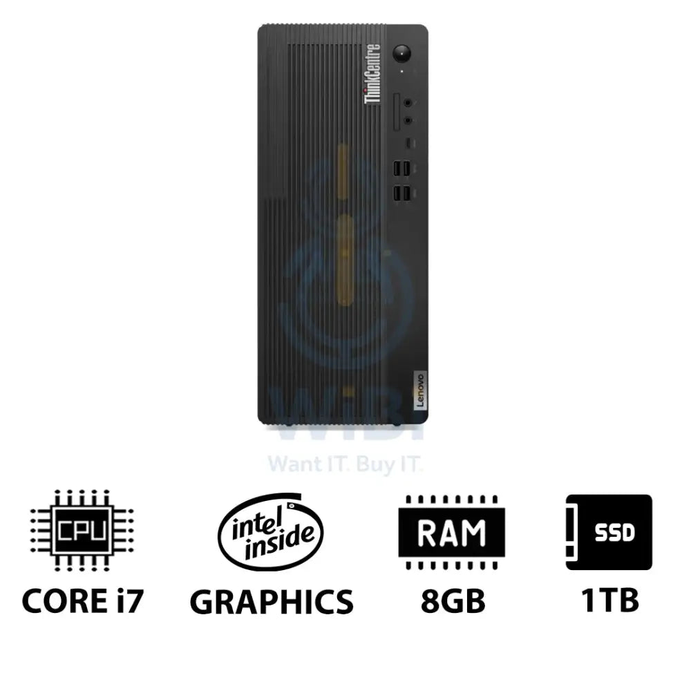 Lenovo ThinkCentre M70t Gen 5 - i7-14700 / 8GB / 1TB (NVMe M.2 SSD) / DOS (Without OS) / 1YW / Eng/Arb - Desktop