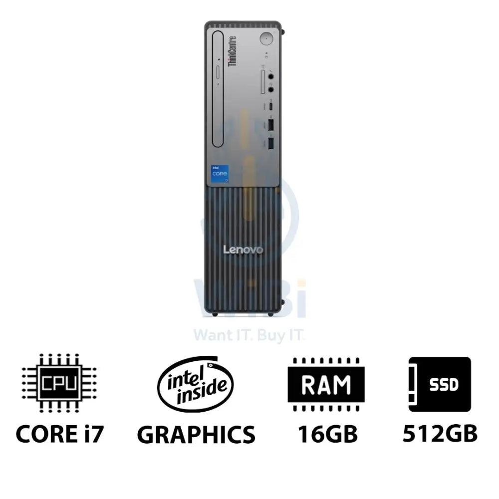 لينوفو ThinkCentre Neo 50s الجيل 5 (SFF) آي 7 14700 / 16 جيجابايت / 512 جيجابايت (NVMe م.2 إس إس دي) / دوس (بدون نظام تشغيل) ضمان سنة / إنج/إرب