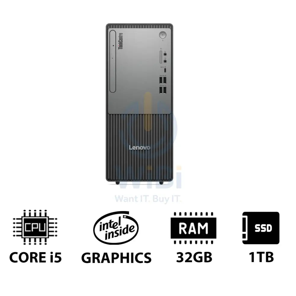 Lenovo ThinkCentre neo 50t Gen 5 - i5 / 32GB / 1TB (NVMe M.2 SSD) / Win 11 Pro / 1YW / Black - Desktop Desktop &