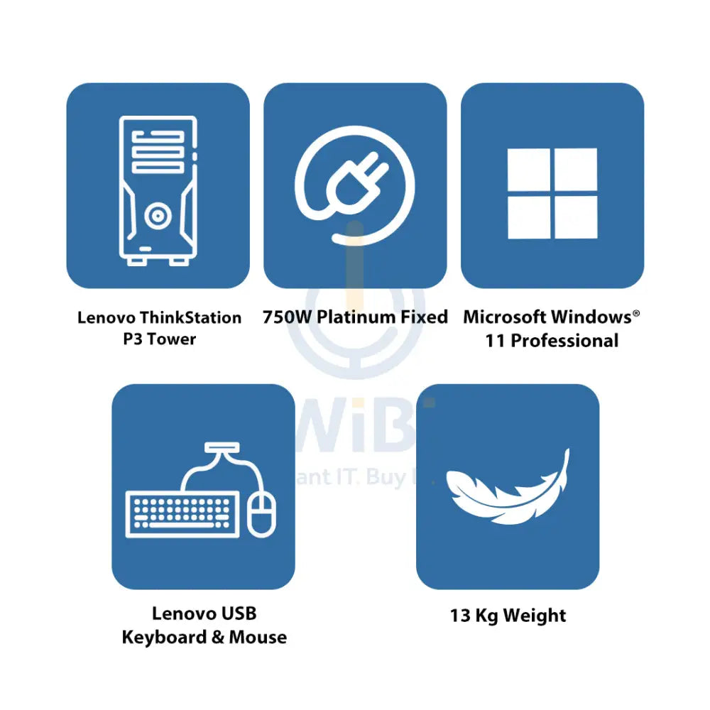Lenovo ThinkStation P3 Tower - i7-14700K 3.4GHz / 20-Cores / 32GB / 1TB (NVMe M.2 SSD) / Win 11 Pro / 3YW - Workstation