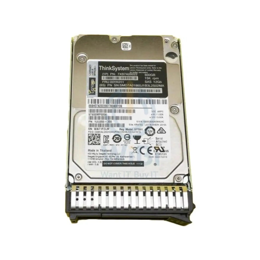 Lenovo ThinkSystem SAS Hot-Swap - 600GB / 2.5-inch / SAS / 15K RPM / 12Gbps