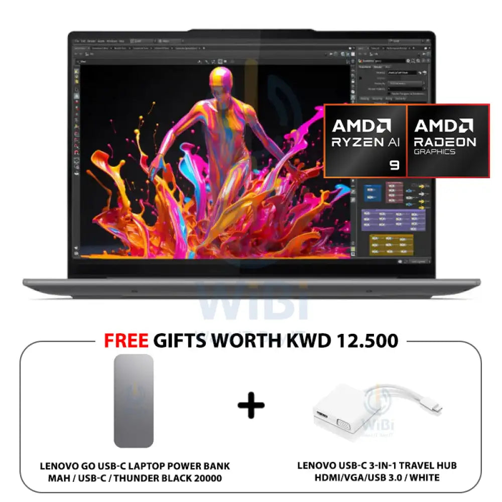 لينوفو يوجا برو الجيل 7 الجيل 9 - 14.5' 14.5' 2.8K WQXGA + OLED / AMD Ryzen AI 9 / 32 جيجابايت / 1 تيرابايت (NVMe م.2 إس إس دي) / AMD Radeon 880M / ويندوز