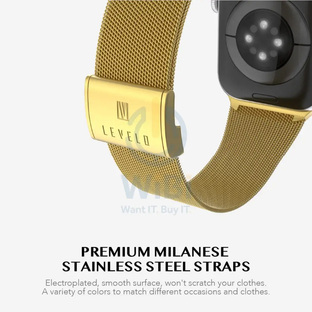 Levelo Double Milanese Watch Strap Apple Watch 38 / 40 / 41mm - Gold Accessories > Smart Watches