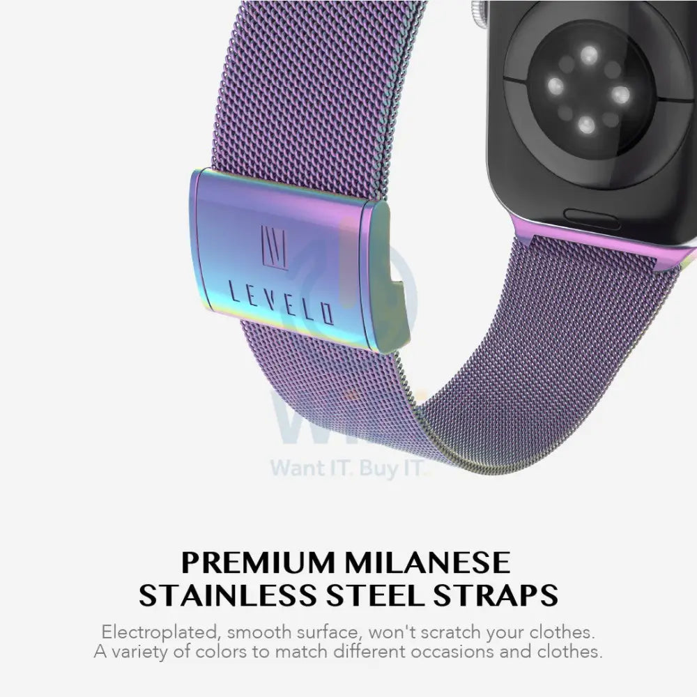 Levelo Double Milanese Watch Strap Apple Watch 38 / 40 / 41mm - Iridescent Accessories > Smart Watches