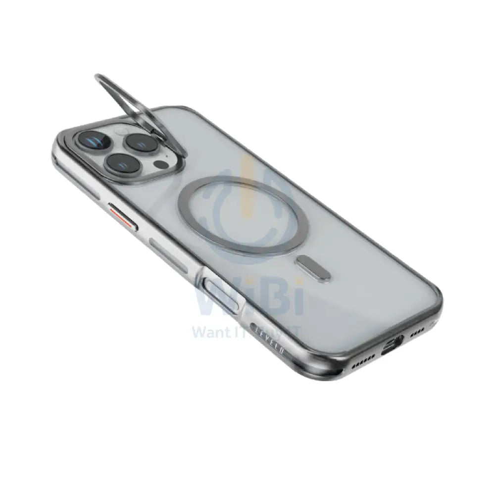 Levelo Elio PC Case with Camera Ring Stand - Apple iPhone 16 Pro Max / Titanium Accessories > Mobiles & Tablets >