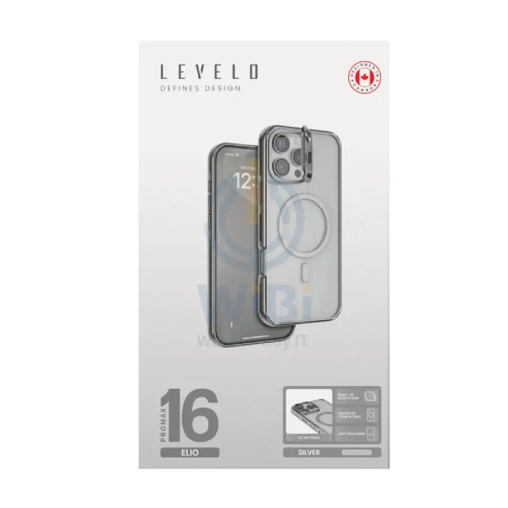 Levelo Elio PC Case with Camera Ring Stand - Apple iPhone 16 Pro Max / Titanium Accessories > Mobiles & Tablets >