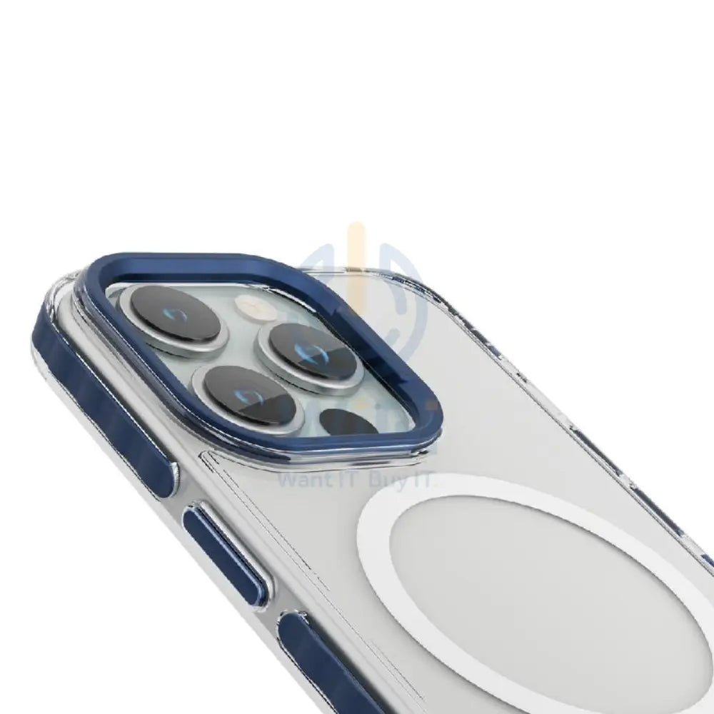 Levelo Magsafe FlexiGuard Transparent Case - iPhone 15 Pro Max / Blue Accessories > Mobiles & Tablets > Mobiles >
