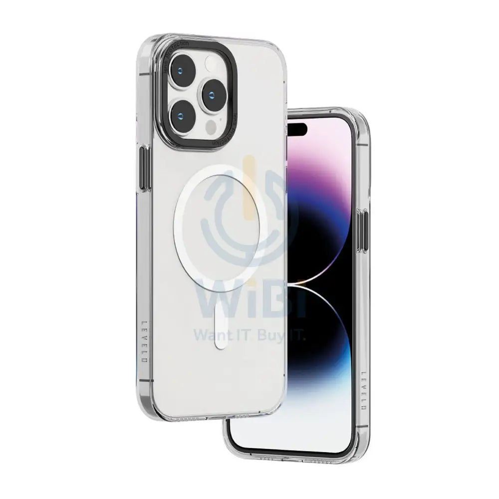 Levelo MagSafe Sensa Clear Back Case iPhone 14 Pro - Clear/Grey Accessories > Mobiles & Tablets > Mobiles > Covers &