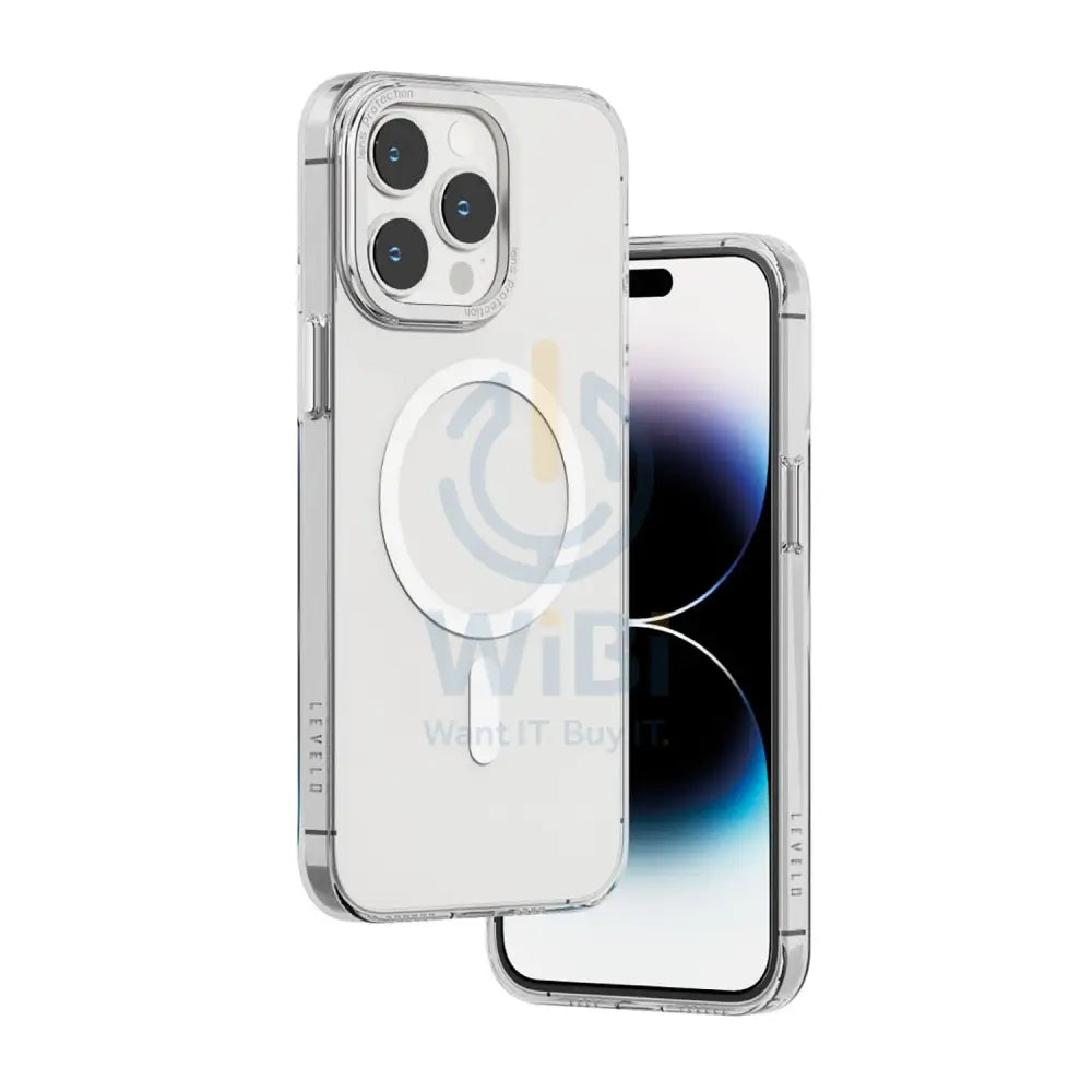 Levelo MagSafe Sensa Clear Back Case iPhone 14 Pro - Clear/Silver Accessories > Mobiles & Tablets > Mobiles > Screen