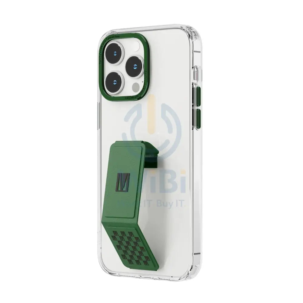 Levelo Morphix Clara Gripstand IMD Clear Back Case - iPhone 14 Pro / Green Accessories > Mobiles & Tablets > Mobiles
