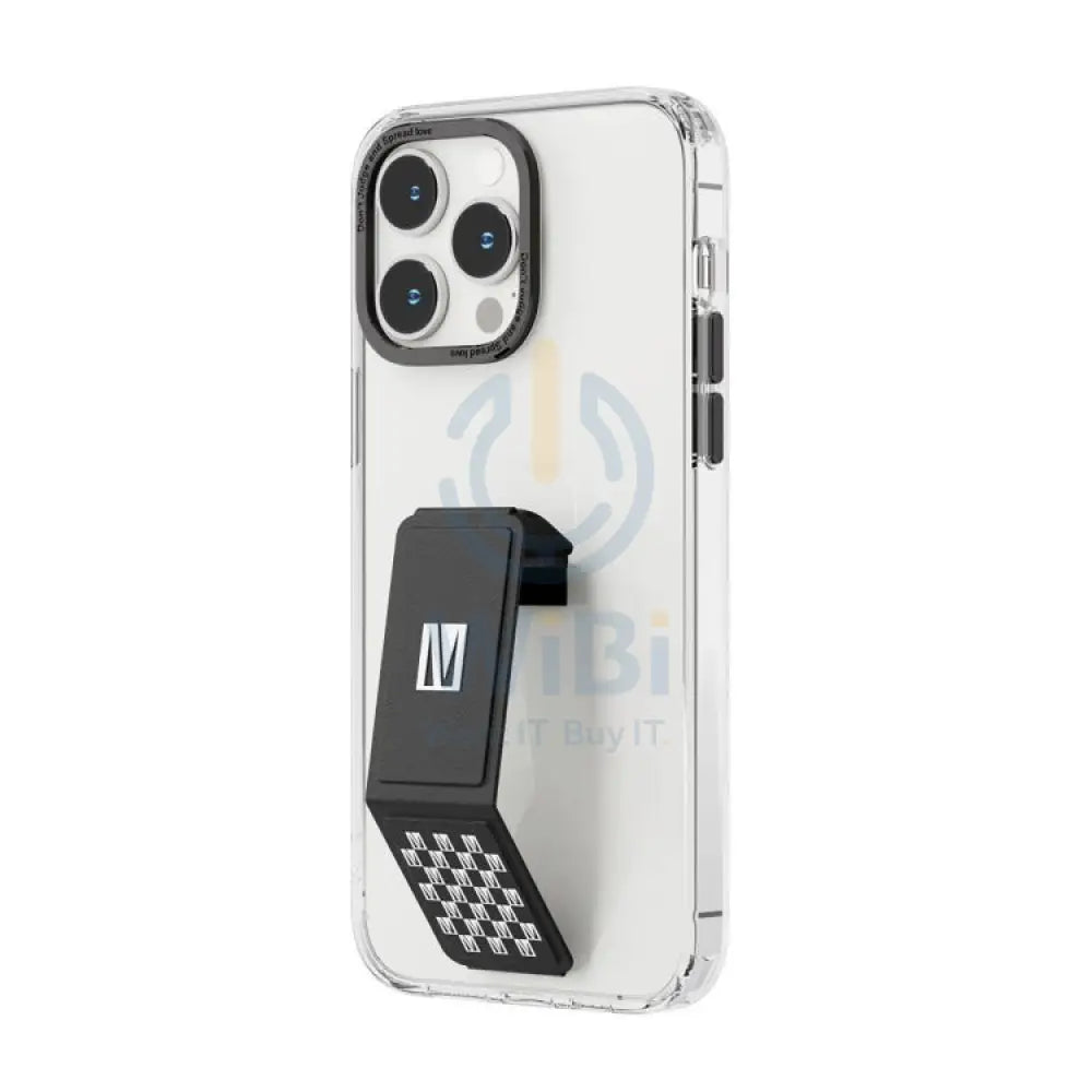 Levelo Morphix Clara Gripstand IMD Clear Back Case - iPhone 14 Pro Max / Black Accessories > Mobiles & Tablets > Mobiles