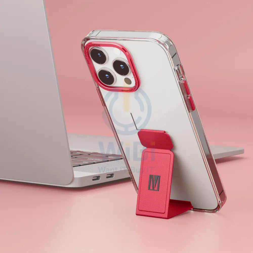 Levelo Morphix Clara Gripstand IMD Clear Back Case - iPhone 14 Pro Max / Red Accessories > Mobiles & Tablets > Mobiles
