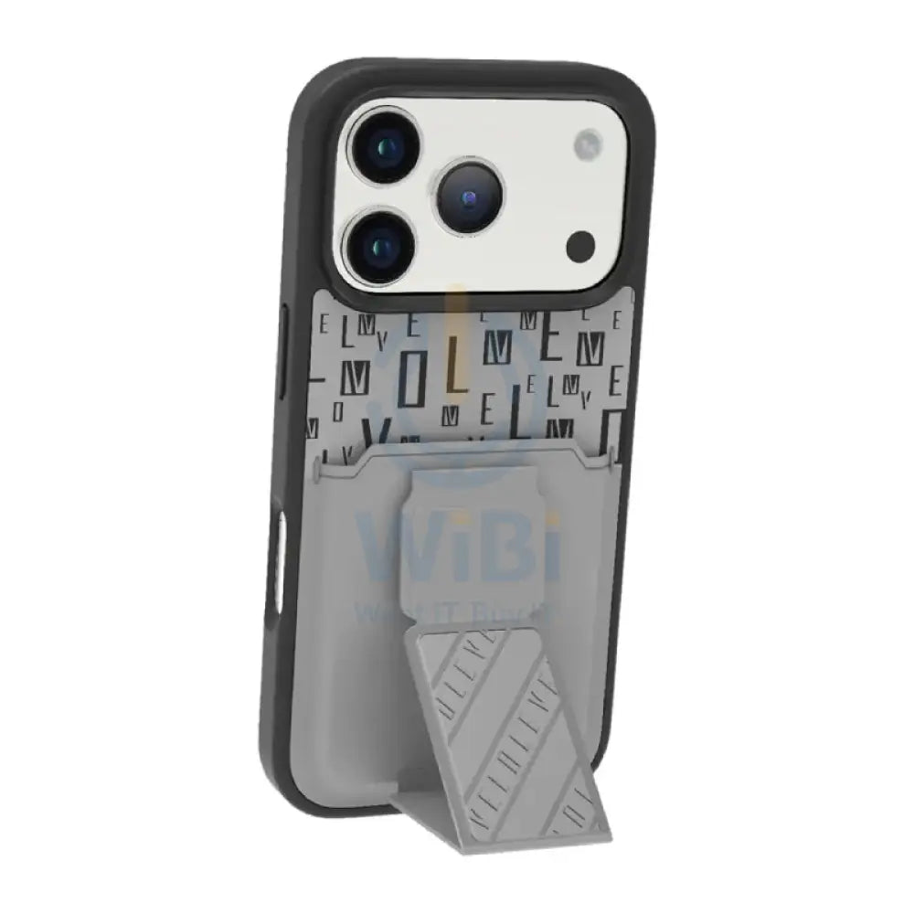 Levelo Morphix Gripstand Case With Cardholder For Apple iPhone 17 Pro Max - Cloud Grey Accessories > Mobiles & Tablets