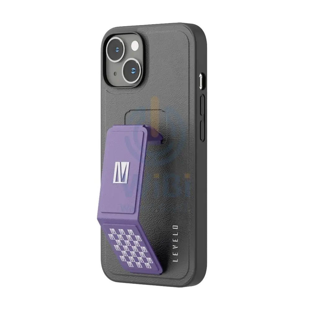 Levelo Morphix Gripstand PU Leather Case - iPhone 14 Plus / Deep Purple Accessories > Mobiles & Tablets > Mobiles