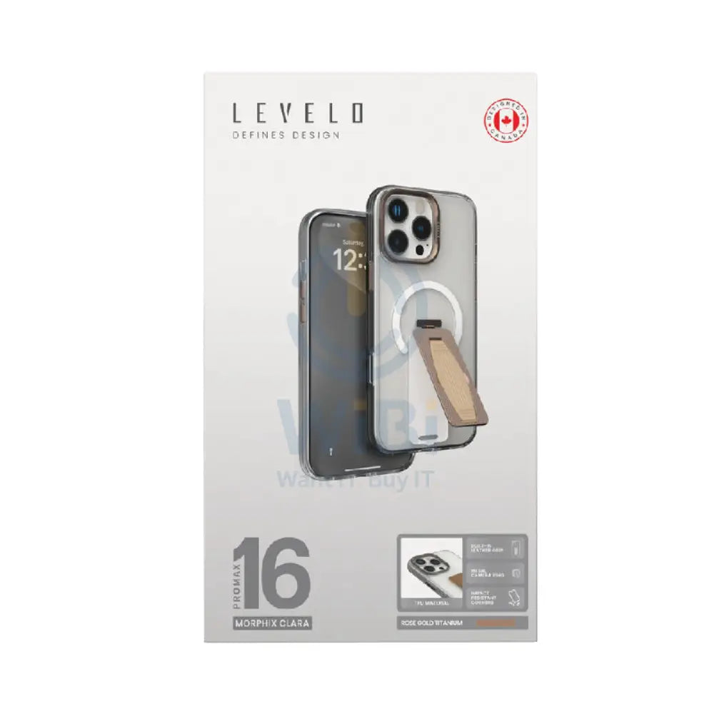 Levelo Morphix MagSafe Grip Case - Apple iPhone 16 Pro Max / Rose Gold Titanium Accessories > Mobiles & Tablets >