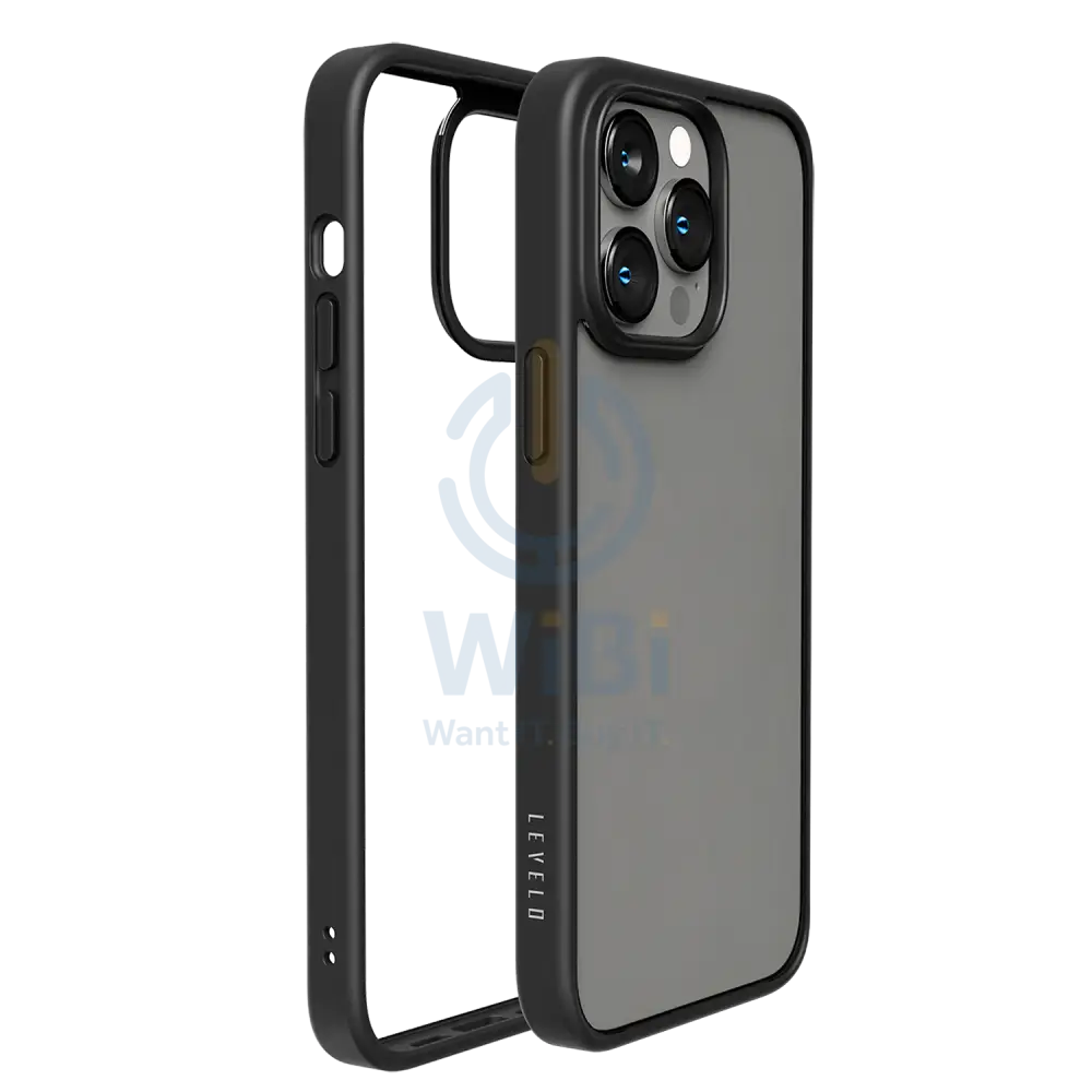 Levelo Solo Clear Back Case iPhone 14 Pro Max - Black Accessories > Mobiles & Tablets > Mobiles > Screen Protectors &