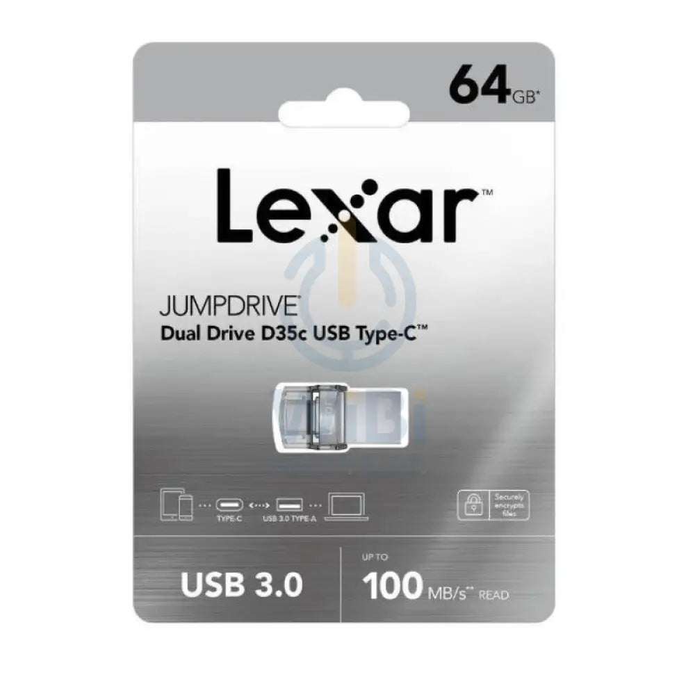 Lexar 64GB Dual Type-C and Type-A USB 3.0 Flash Drive - LJDD35C064G-BNBNG Storage > USB Flash Drive