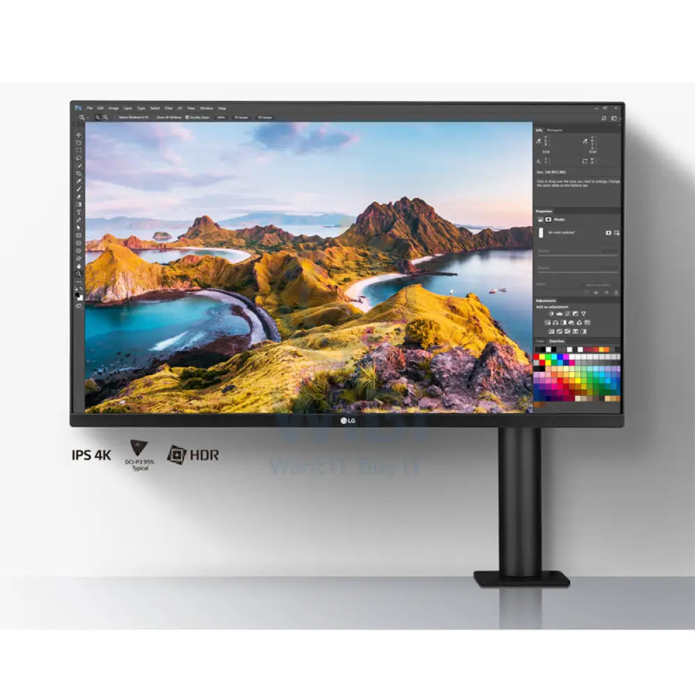 LG Ultrafine Ergo Monitor - 31.5’’ 4K IPS HD / 5ms / USB-C / HDMI / DisplayPort / 60Hz - Monitor Monitors & Projectors