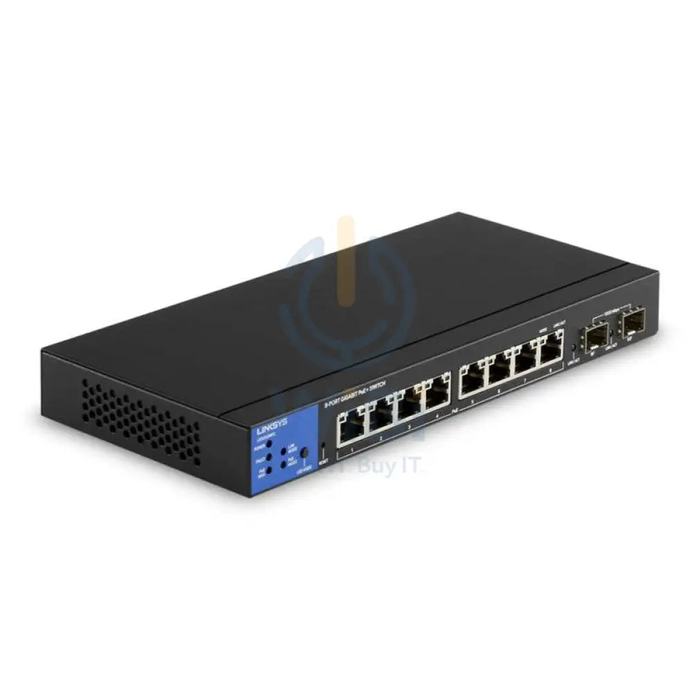 Linksys LGS310MPC - 8-Ports (Ethernet) / 2-Ports (SFP) / Managed / Gigabit / PoE+ / Desktop - Switch