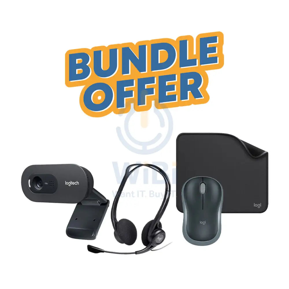 Logitech 960 Wired Headphone + Logitech C270 HD Webcam + Logitech Mouse Pad Studio Series Graphite + Logitech M185