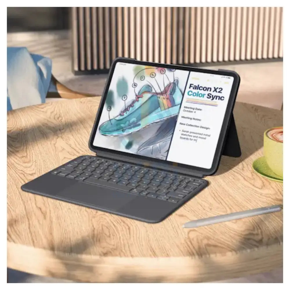 Logitech Combo Touch keyboard Case for iPad Pro 11-inch (M4) - Graphite / Arabic Accessories > Mobiles & Tablets >