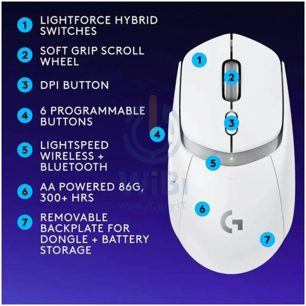 Logitech G309 LightSpeed Bluetooth Mouse - Wireless / White Accessories > Keyboard & Mouse