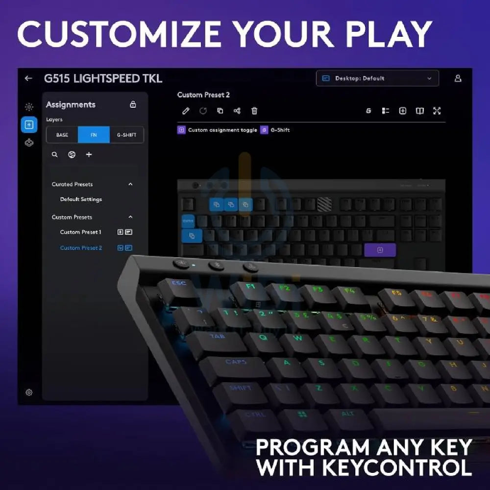 Logitech G515 LIGHTSPEED TKL Mechanical Gaming Keyboard - Wireless / RGB / Tactile / Black Accessories > Keyboard &