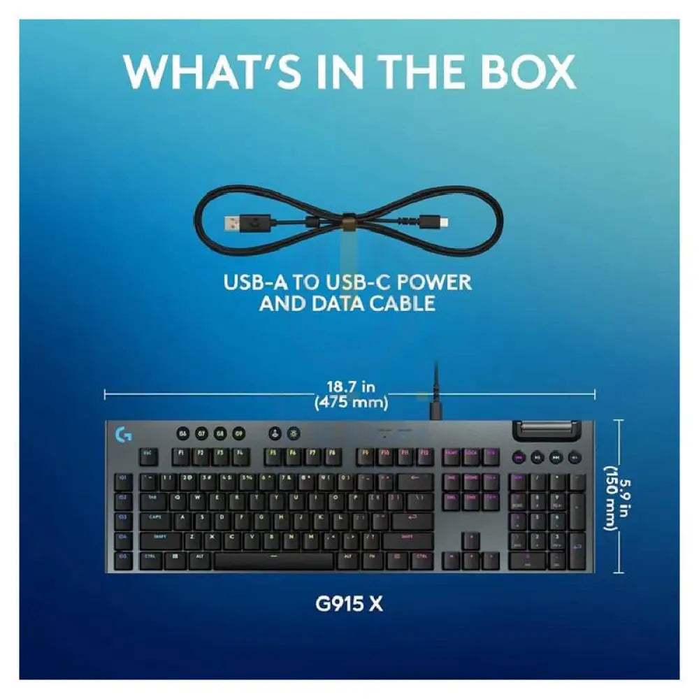 Logitech G915 X Wired Mechanical Gaming Keyboard - Wired / RGB / Tactile Accessories > Keyboard & Mouse
