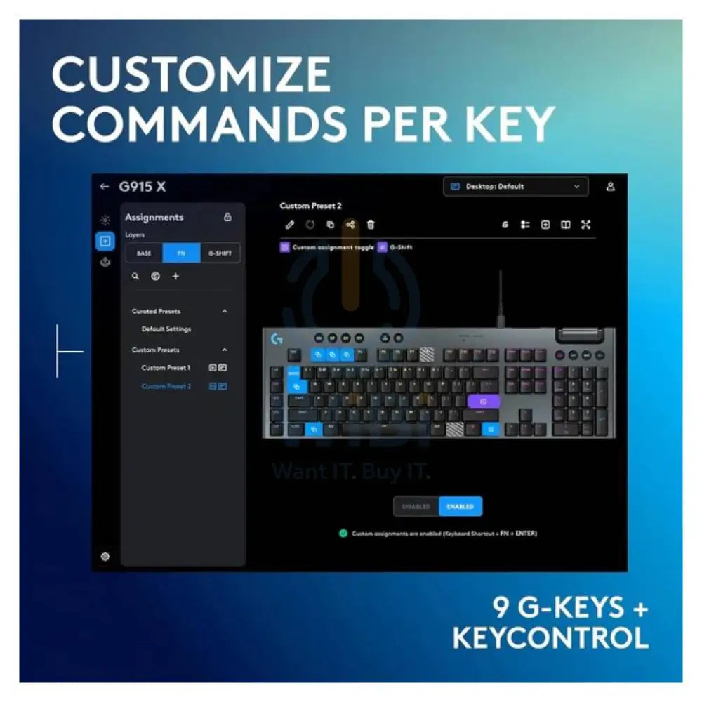 Logitech G915 X Wired Mechanical Gaming Keyboard - Wired / RGB / Tactile Accessories > Keyboard & Mouse