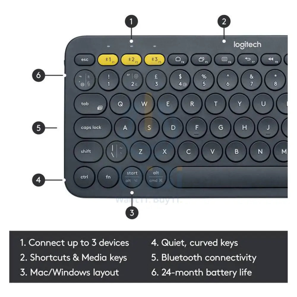 Logitech K380 Multi-Device Keyboard - Bluetooth / Dark Grey - Keyboard Accessories > Keyboard & Mouse