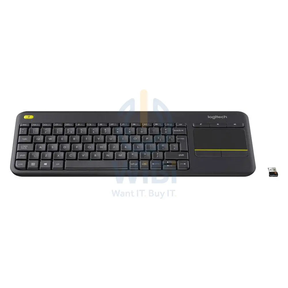 Logitech K400 Plus Wireless Touch Keyboard - 2.40GHz / Up to 10m / Wi-Fi / Black - Keyboard - Cables & Peripherals