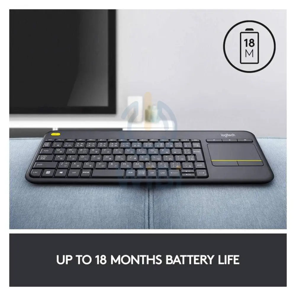 Logitech K400 Plus Wireless Touch Keyboard - 2.40GHz / Up to 10m / Wi-Fi / Black - Keyboard - Cables & Peripherals