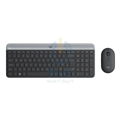 Logitech MK470 Slim Wireless Combo - 2.40GHz / Up to 10m / Nano USB Wireless Receiver / Graphite - Keyboard & Mouse Combo