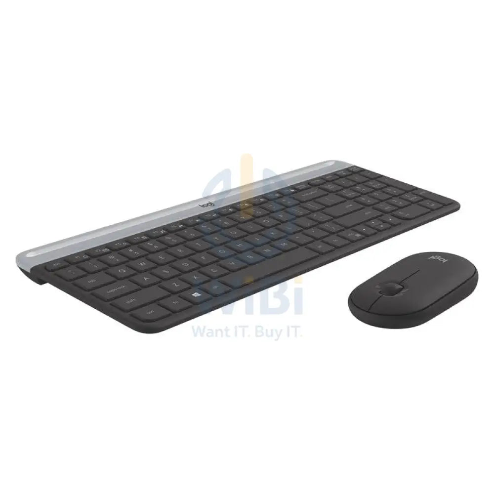 لوجيتيك MK470 MK470 نحيف لاسلكي كومبو - 2.40 جيجا هرتز / فوق إلى 10 م / نانو يو اس بي لاسلكي / جرافيت - لوحة مفاتيح ماوس وكومبو كومبو