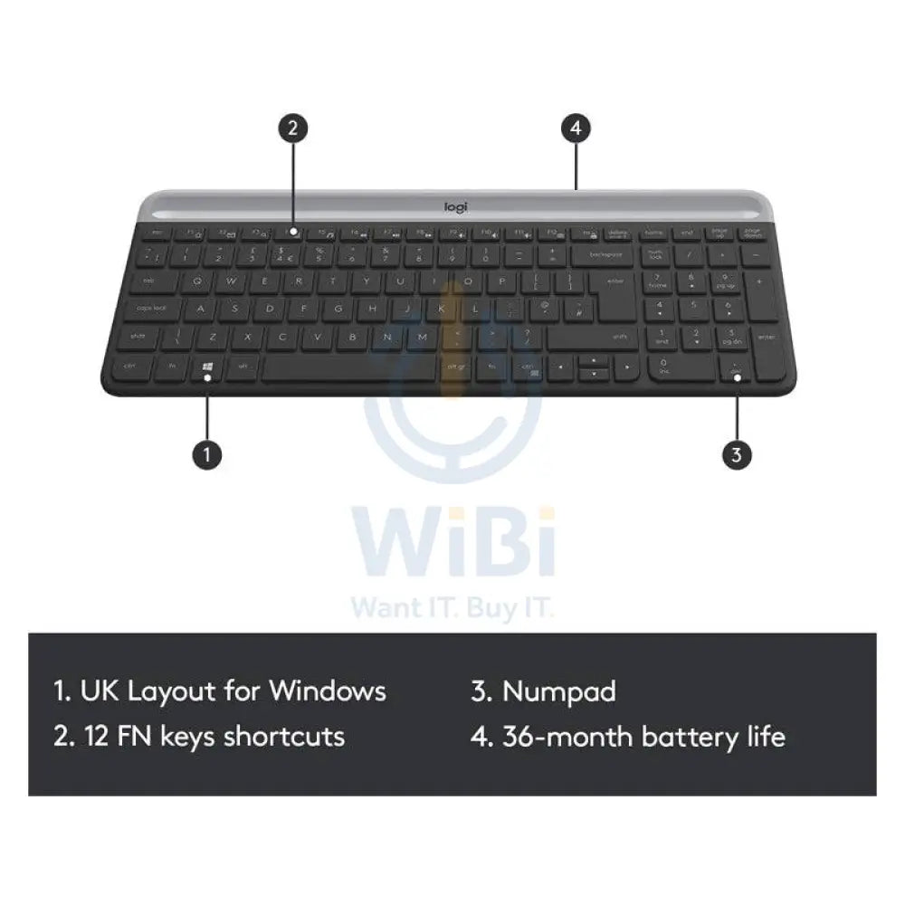 لوجيتيك MK470 MK470 نحيف لاسلكي كومبو - 2.40 جيجا هرتز / فوق إلى 10 م / نانو يو اس بي لاسلكي / جرافيت - لوحة مفاتيح ماوس وكومبو كومبو