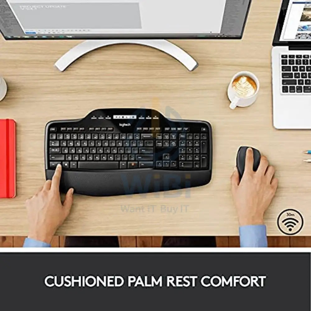 Logitech MK710 Performance Wireless Combo - 2.40GHz / Up to 10m / USB Wireless Receiver / Arb/Eng / Black - Keyboard &
