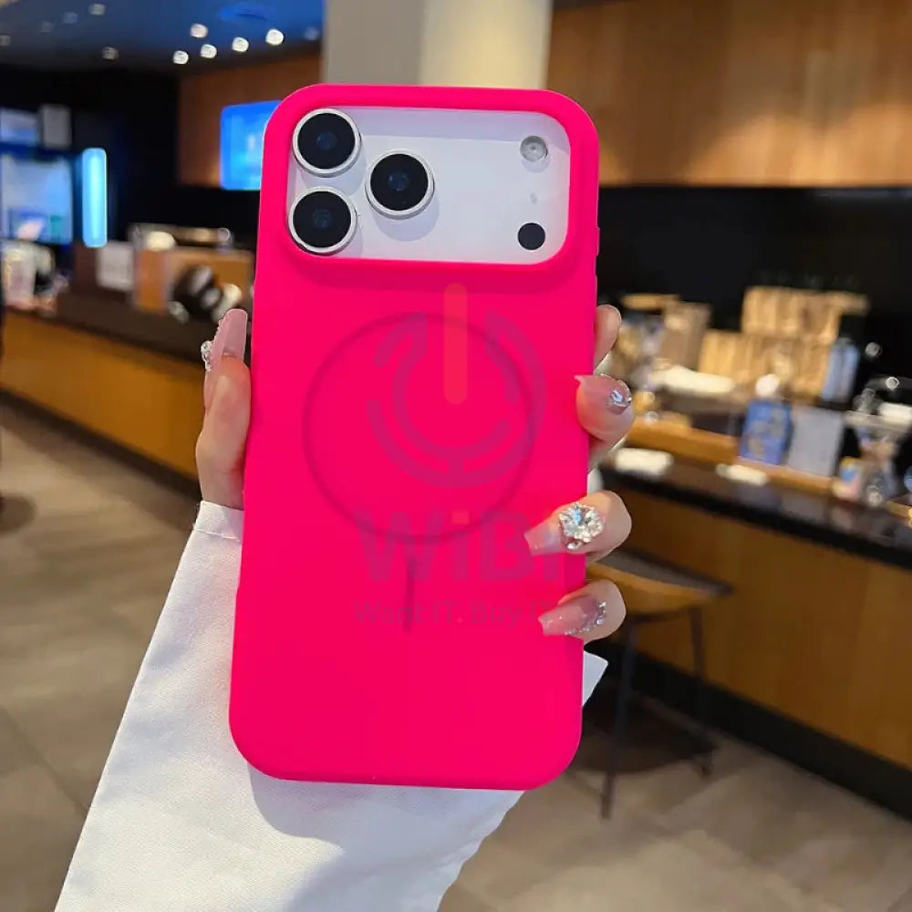 MagSafe Magnetic Wireless Charging Luxury Liquid Silicone Case for iPhone 17 Pro Max - Firefly Rose Accessories >
