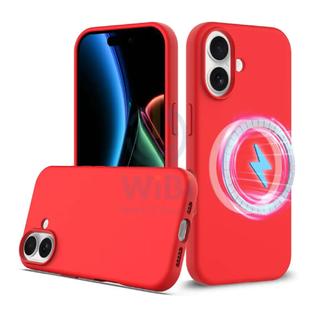 MagSafe Magnetic Wireless Charging Luxury Liquid Silicone Phone Case for iPhone 17 - Firefly Rose Accessories > Mobiles