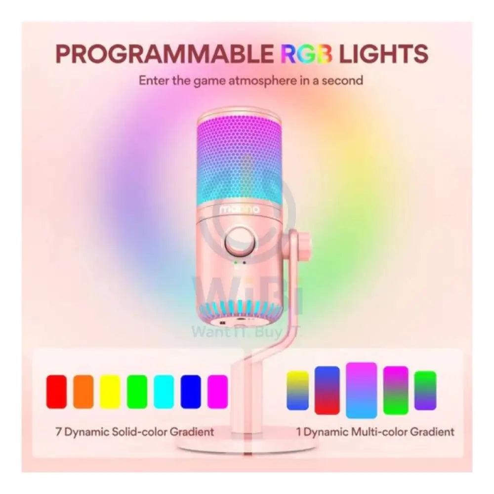 ماونوكاستر DM30 RGB DM30 RGB يو اس بي الألعاب ميكروفون قابل للبرمجة جهاز كمبيوتر - جهاز كمبيوتر - اللون الوردي اكسسوارات الصوت > ميكروفون