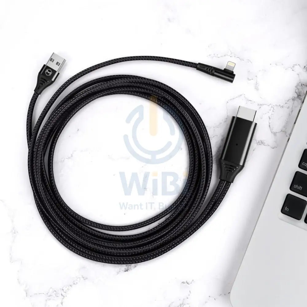 Mcdodo 90 Degree 4K HD Adapter TV Cable - USB / Lightning / HDMI / 2 Meter / Black Accessories > Cables & Converters >