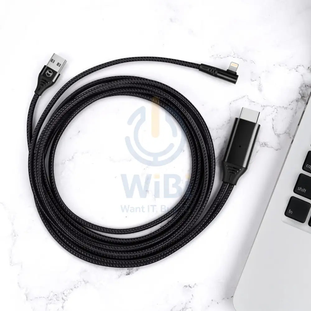 Mcdodo 90 Degree USB Lightning to HDMI 4K HD Adapter TV Cable 2 Meter for iPhone iPad Accessories > Cables & Converters