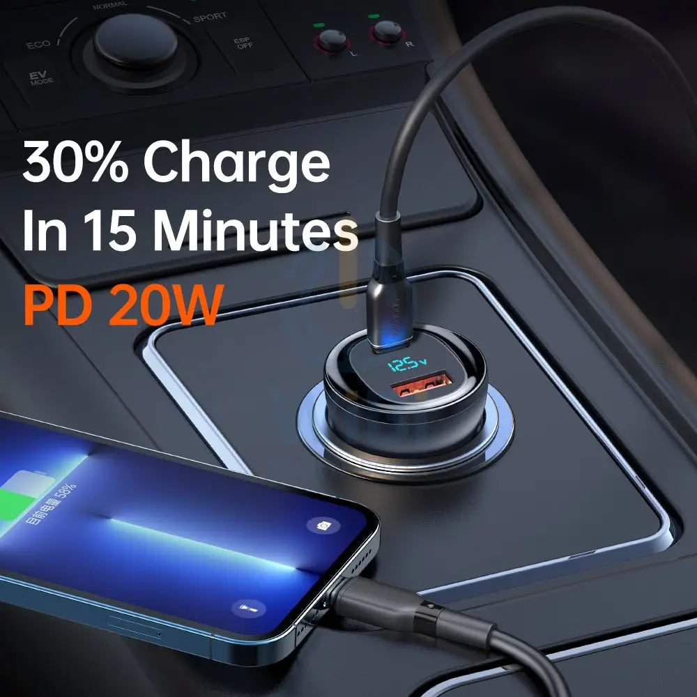 Mcdodo 95W PD + 5A Type-C + USB-A Port Digital Display Fast Car Charger Accessories > Power Adapters