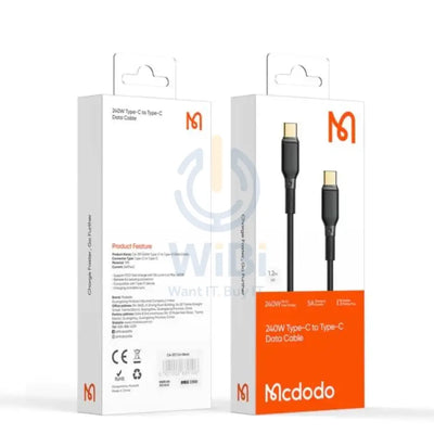 Mcdodo Black Series 240W Type-C to Type-C Data Cable 1.2m CA-3680 Accessories > Cables & Converters > Cables