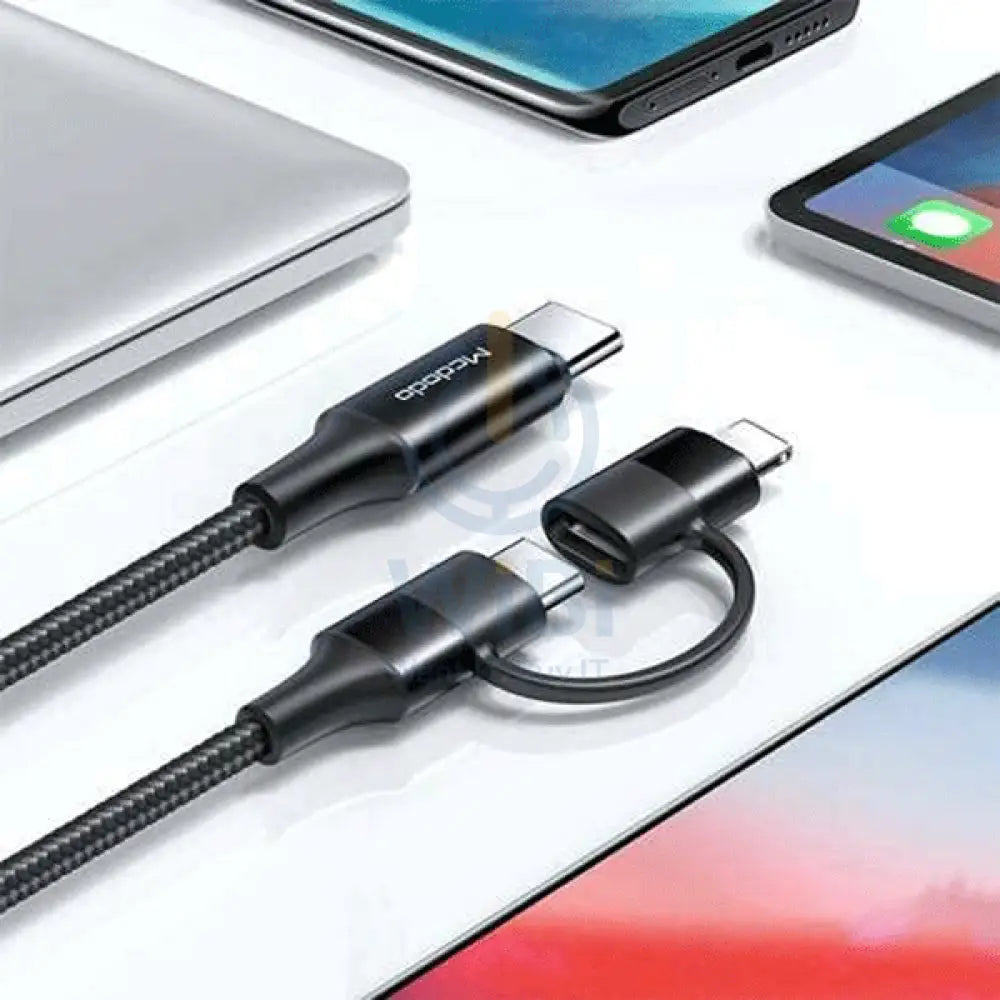 MCDODO CA-7120 Fast Charge Data Cable - 2 IN 1 PD Lightning / Type-C / 1.2 Meter / 60W / Black Accessories > Cables &