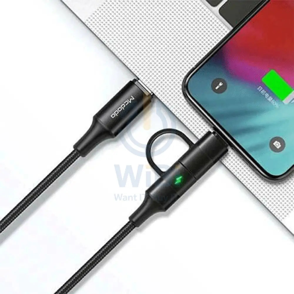 MCDODO CA-7120 Fast Charge Data Cable - 2 IN 1 PD Lightning / Type-C / 1.2 Meter / 60W / Black Accessories > Cables &